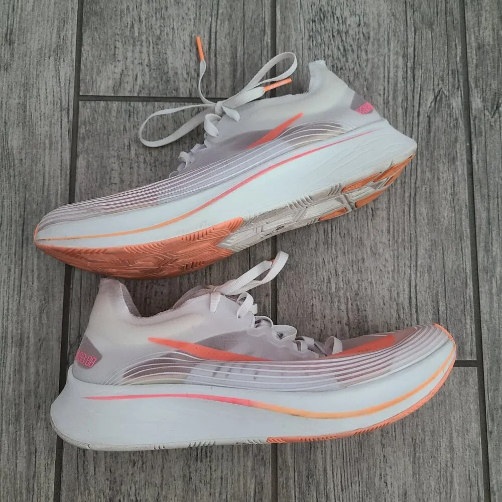 Nike React Element Women's Translucent Orange White Running Sneakers Size 8